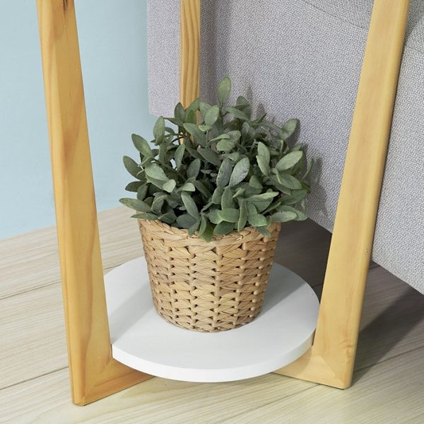 Rootz Elegant Sidebord - Balkonbord - Sofabord - MDF og fyrretræ - Dobbelt opbevaringshylder - Ridsefast - 60cm x 45cm/25cm