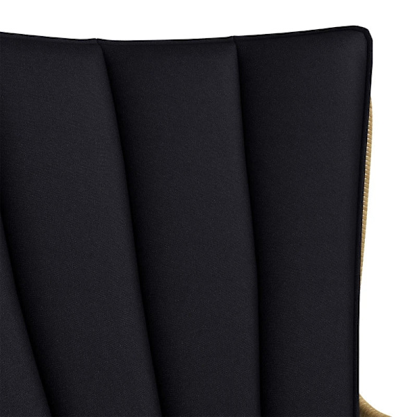 Rootz Havemøbelsæt - Bistrosæt - Boho Style - Balkonmøbler - Vejrbestandigt - Sofabord - Sædehynder - Stålrør-pe-rattan - Naturligt træ-sort - 78 x 68