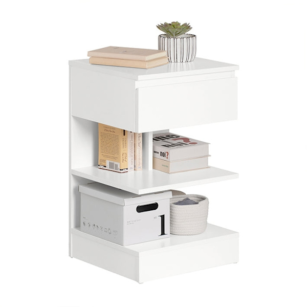 Rootz sengebord - Sideskab - Natbord - Alsidig opbevaring - Stor kapacitet - Holdbart spånmateriale - 39cm x 65cm x 39cm