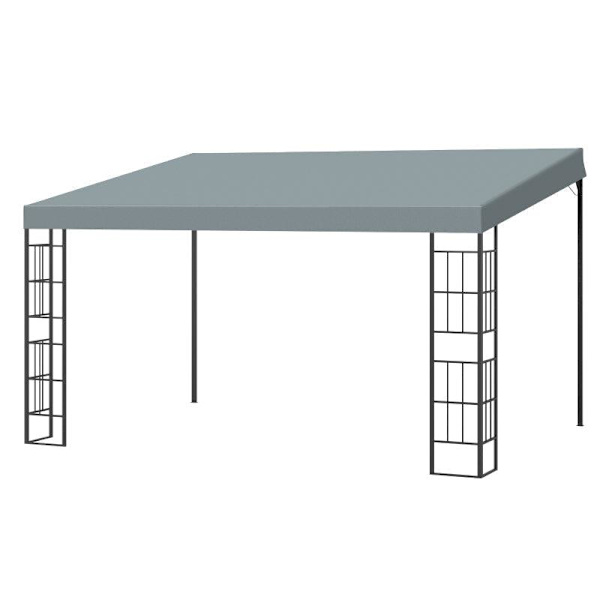Rootz Pergola - Gazebo - Pavillon - Baldakintelt - Metal/Polyester - Grå - 3,98L x 2,98W x 2,5H m