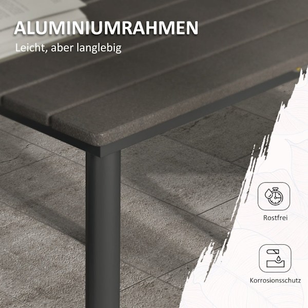 Rootz Trädgårdsbord - Utomhusmatbord - Loungebord - Väderbeständigt - Modern design - 90cm x 90cm x 75cm - Mörkgrå