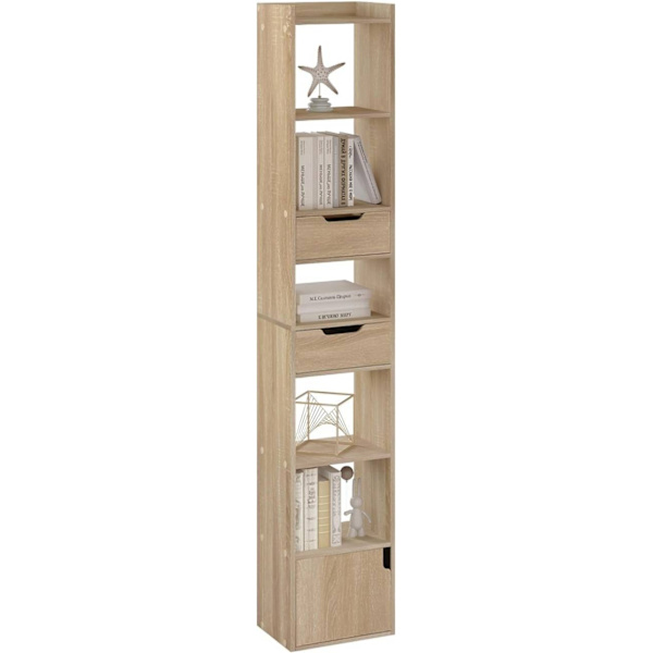 Rootz Modern multifunktionell bokhylla - Förvaringsorganisator - Displayhylla - Gott om förvaring - Utrymmeseffektiv - Hållbar - 33cm x 181cm x 24cm