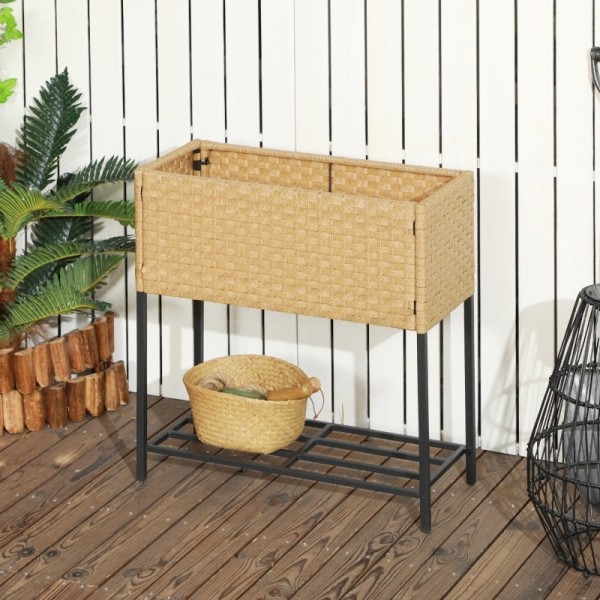Rootz Upphöjd bäddplanterare Trädgårdsbädd - Förhöjd plantering - Utomhusplanterare - Slitstark PE-rotting - Ergonomisk design - Mångsidiga plantering