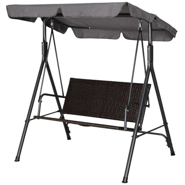 Rootz Gungstol - Hängmattgunga - Trädgårdsgungbänk - 2-sits - Justerbar - Soltak - 140 x 110 x 151 cm