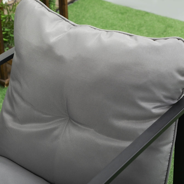Rootz 4-delt havemøbelsæt - Udendørs terrassesæt - Vejrbestandig - Holdbar stålramme - Komfortable puder - 114 cm x 70 cm x 67 cm - Grå + Sort