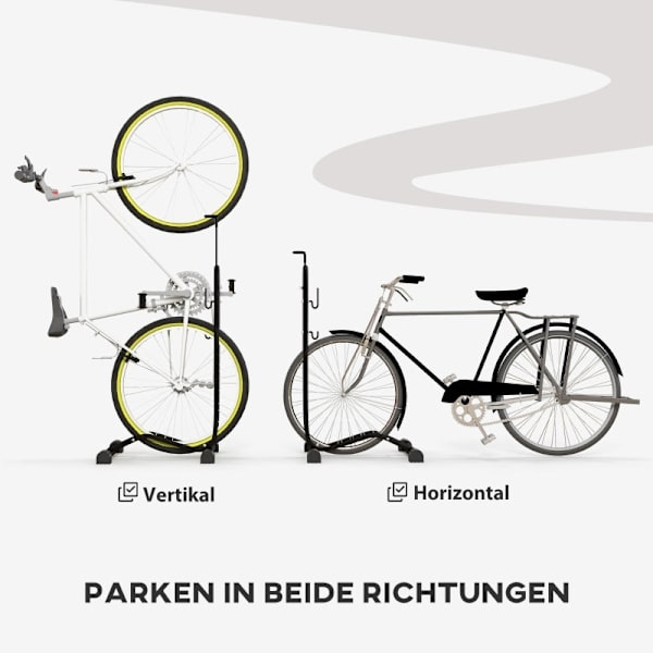 Rootz cykelstativ - Cykelholder - Hjulholder - Justerbare kroge - 6" til 28" hjul - Stålramme - 45cm x 44cm x 118cm