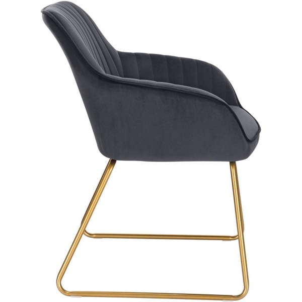 Rootz Velvet Spisebordsstole Sæt - Guld Metal Ben - Elegante siddepladser - Komfortable, holdbare, Alsidige - Anti-Slip gulvbeskyttere - 78,5 cm Højde