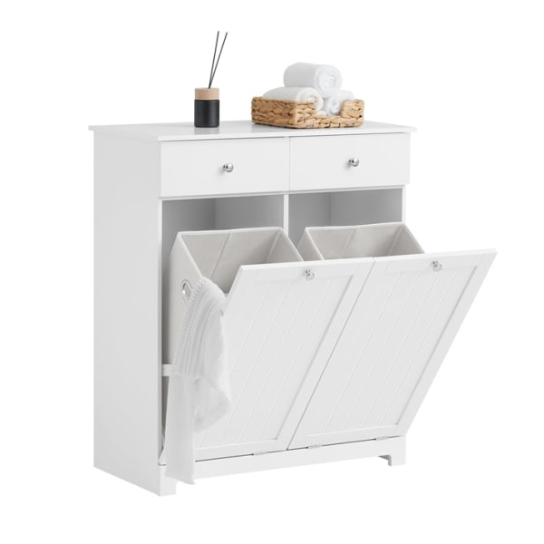 Rootz linneskåp med tvättpåsar - Tvättuppsamlare - Tvättkorg - MDF-konstruktion - Avtagbara påsar - Flexibel förvaring - 78cm x 90cm x 38cm