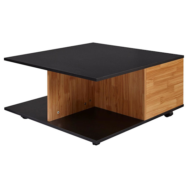 Rootz design -sohvapöytä 70x70 cm antrasiitti - hiekkatammi - Olohuoneen pöytä 2 laatikolla - Sohvapöytä pyörillä - Pöytä 2 lokerolla