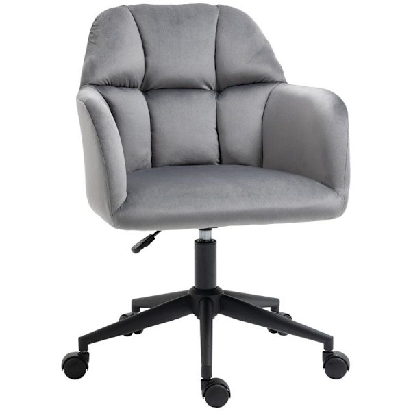 Rootz Kontorstol - 5 Hjul - Højdejusterbar - Moderne Design - Grå - 58cm x 58,5cm x 86cm
