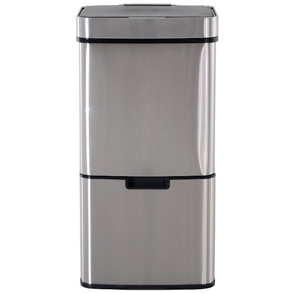 Nancy's Bozeman Prullenbak - Sensor Prullenbak - Afvalscheidingssysteem - 72 L - 3-Vaks - RVS - 42 x 30 x 81 cm - Zilver