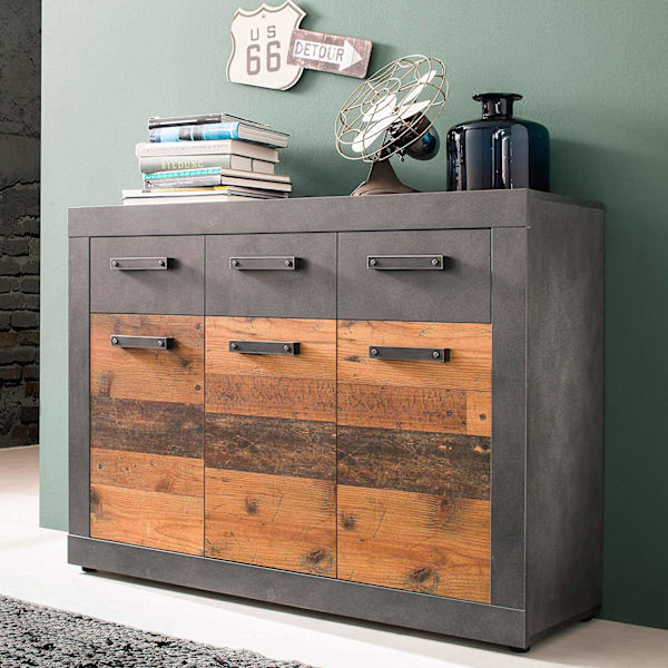 Rootz Sideboard - Förvaringsskåp - Brun och Svart - 117 x 86 x 37 cm