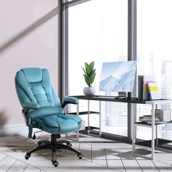 Rootz Massagestol - Drejestol - Spillestol - Kontorstol - Blå - 67 x 74 x 107-116 cm