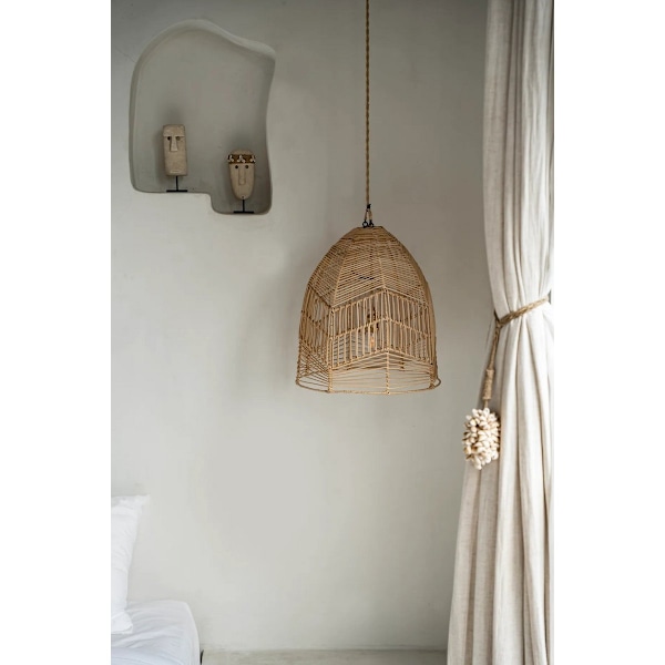 Rootz Bala -riipus - Boho -lamppu - Rattan Light - silmiinpistävä sisustus - 40 cm x 40 cm x 42 cm
