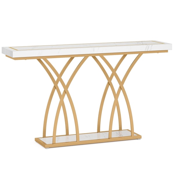 Rootz Chic Gold Konsolbord - Gangbord - Sofabord - Luksuriøst design -140cm L x 30cm B x 80cm H