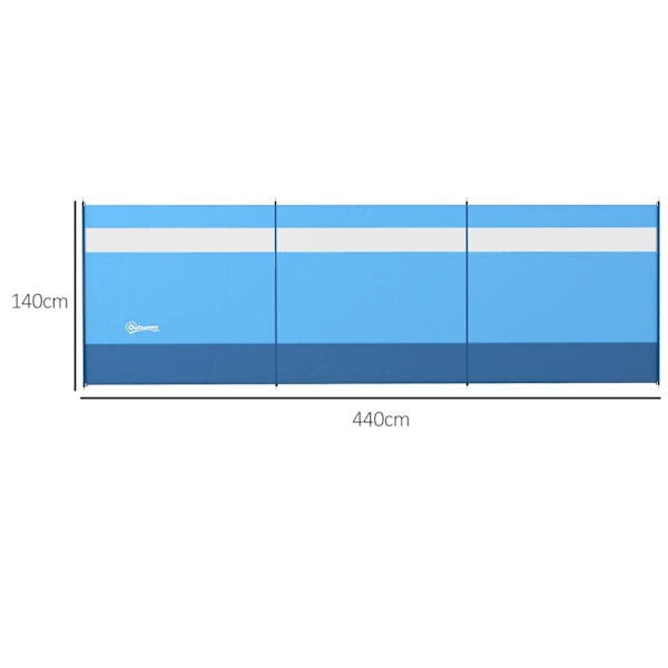 Rootz Mobile Foldble Camping Windbreak - Tietosuoja -näyttö - Tuulensuojaus - Helppo asennus - 440 cm x 140cm - Sisältää kantolaukut ja teräspylväät