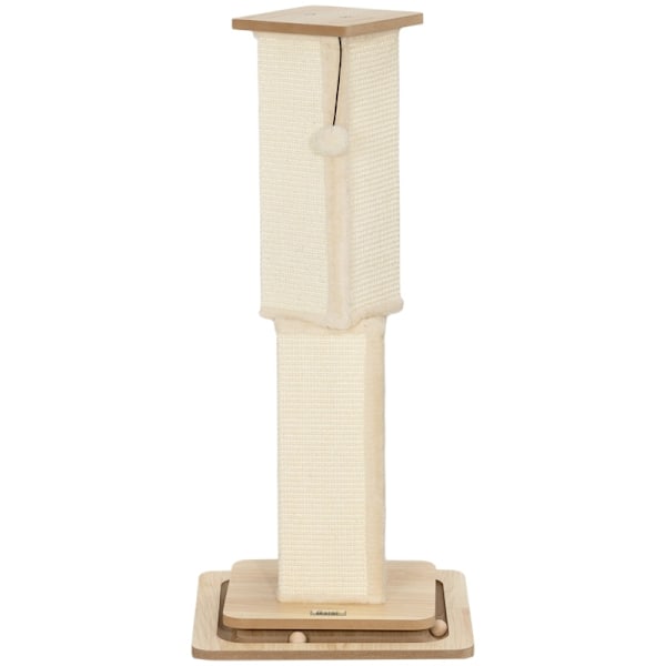 Rootz Cat kradsestolpe - Playrail kattelegetøj - Sisal Scratcher - MDF base - 39,5 cm x 39,5 cm x 87 cm