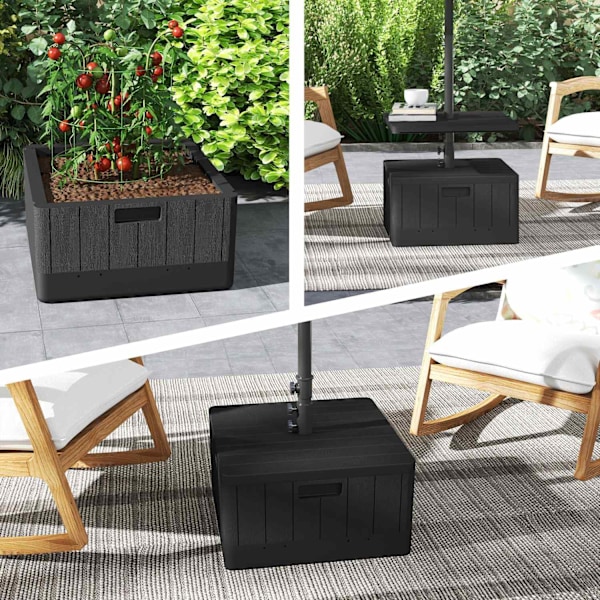 Rootz Terrace Screen -jalusta - Puutarhanäyttö - Parasol -jalusta - Kestävä muovi - 53 cm x 53cm x 45cm