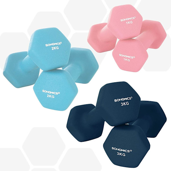 Rootz Halterset - Håndvægte - Halterstandaard - Hexagon - 2 x 1 kg - 2 x 2 kg - 2 x 3 kg