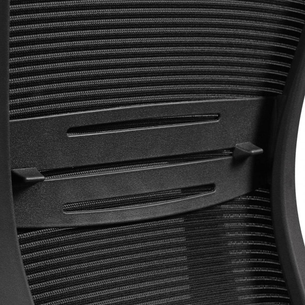Rootz Ergonomic Office Stol - Mesh-ryggstöd - Justerbara armstöd - Aluminiumbas - Svart - Synkronmekanism - Svankstöd - Justerbar i höjdled - Dubbel b