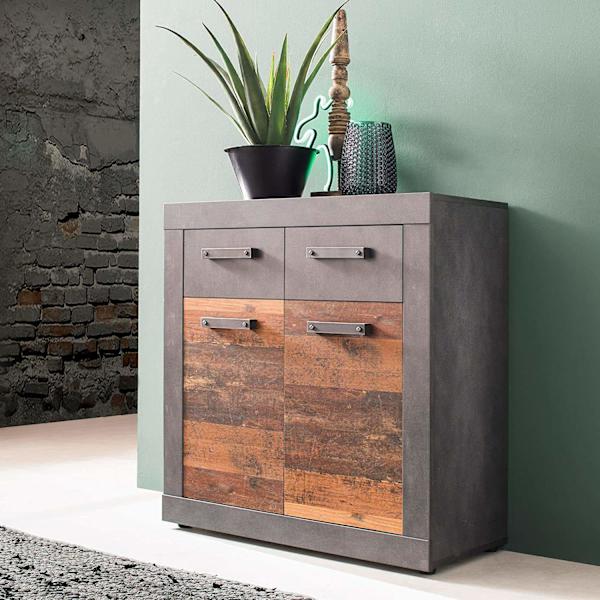 Rootz skænk - Opbevaringsskab - Brun og sort - 82 x 86 x 37 cm