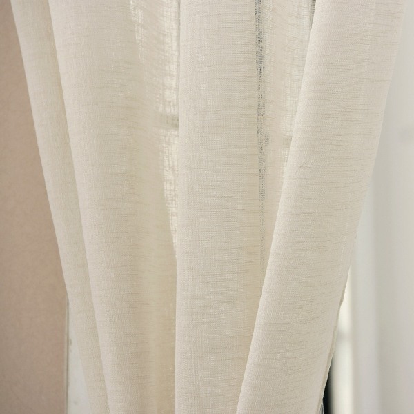 Rootz Set med 2 transparenta gardiner - Skira voiledraperier - Krämgardiner i linne-look - Högkvalitativt material, perfekt ljusfiltrering, enkelt und