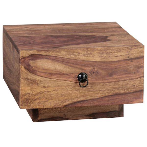 Rootz design sengebord massivt træ sheesham 40x40x25 cm - Moderne sengebord kommode - Natbord natbord i naturtræ