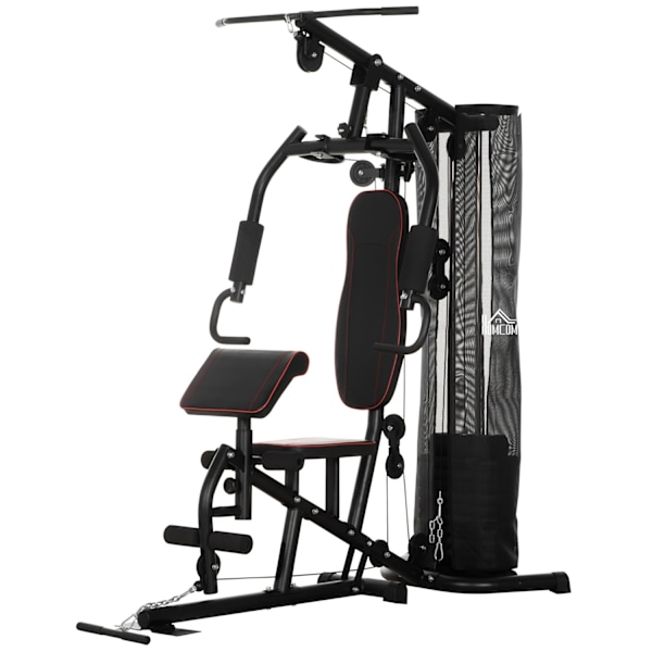 Rootz Multi -Gym træningscykel - Træningsstation - Vægtbænk - Omfattende træning - 170x104x205cm - Forstærket stål - Sort