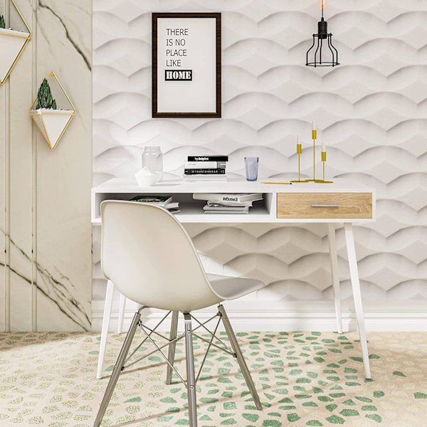 Rootz moderne skrivebord med skuffe - Kontorbord - Arbejdsstation - Rigelig opbevaring - Holdbar og ridsefast - Glat funktionalitet - 50 cm x 75 cm x
