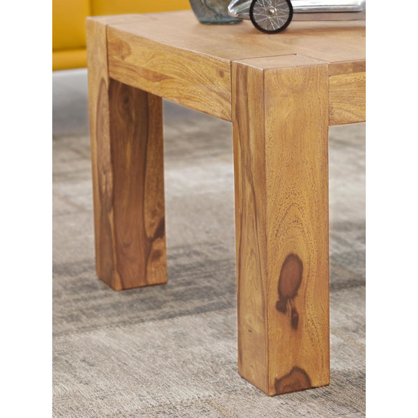 Rootz soffbord massivt trä Acacia 60 cm brett matsalsbord Design brunt bord i lantlig stil natur