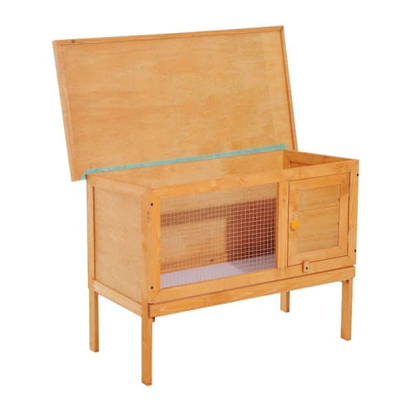 Rootz PawHut Small Animal Hutch - Kaninskydd - Djurhägn - Hållbar och väderbeständig - Lätt att rengöra - Säker och säker - 90 cm x 45 cm x 65 cm - Gr