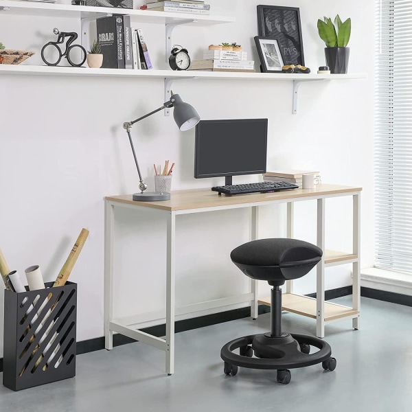 Rootz Work Taburet - Ergonomisk - På hjul - Tiltbar - Højdejusterbar - Roterbar - Sort - Stof - Nylon - Jern - 50 x 50 x 55-73 cm