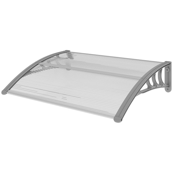 Rootz frontdør baldakin - tagdækning til døre og vinduer - UV -beskyttelse - 100L x 75b x 23H cm - sølv