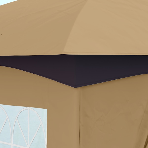 Rootz Garden Gazebo 3.4x3.4m - öltält - utomhusskydd - UV -skydd - Stålram - 335L x 335W x 285H cm