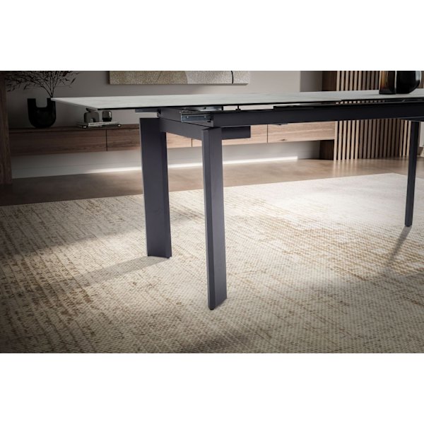 Rootz Modern Stort spisebord - Rektangulært marmorlook - Udtrækkeligt bord - Plads til 10 - 180-240 cm x 95 cm x 77 cm