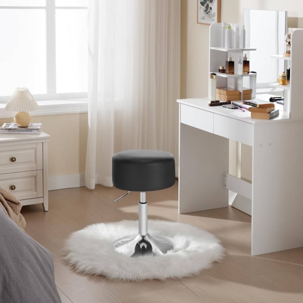 Rootz Swivel Bar Pall - Lågprofilstol - Justerbar Pall - Imiterat läder - 33,5 cm Sits - 52-67 cm Höjd - 38,5 cm Base
