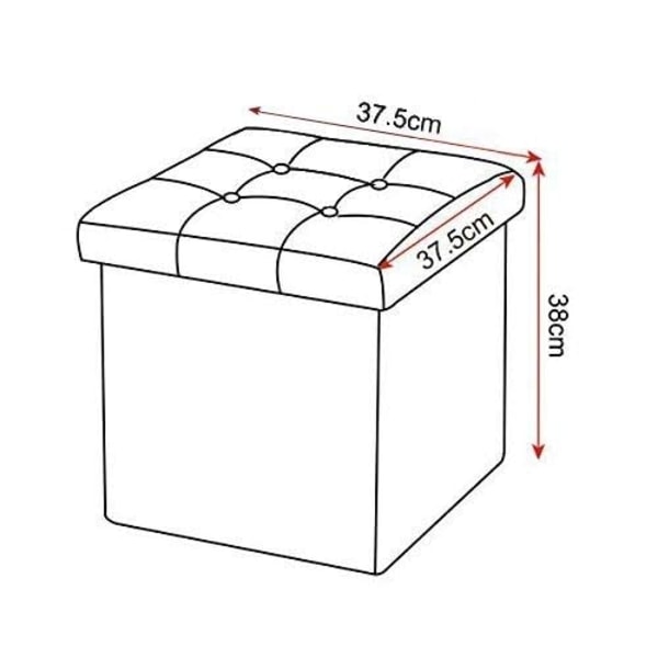 Rootz Opbevaringsskammel - Siddebænk - Osmannisk - Fodstøtte - Opbevaringsboks - Foldbart sæde - Opbevaringskube - Mørkegrå - 37,5x38x37,5 cm