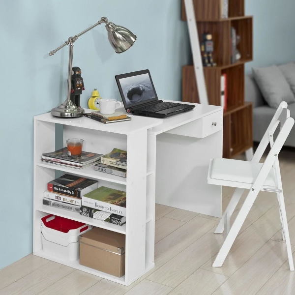 Rootz- Hjemmekontor Bordskrivebord- Computerbord Computerarbejdsstation med opbevaringshylder