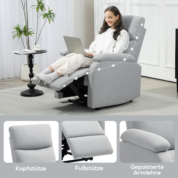 Rootz Recliner Fåtölj - avslappningsstol - Uppbyggd fåtölj - Optimal komfort - 69 cm x 91,5 cm x 103 cm (upprättstående dimensioner)
