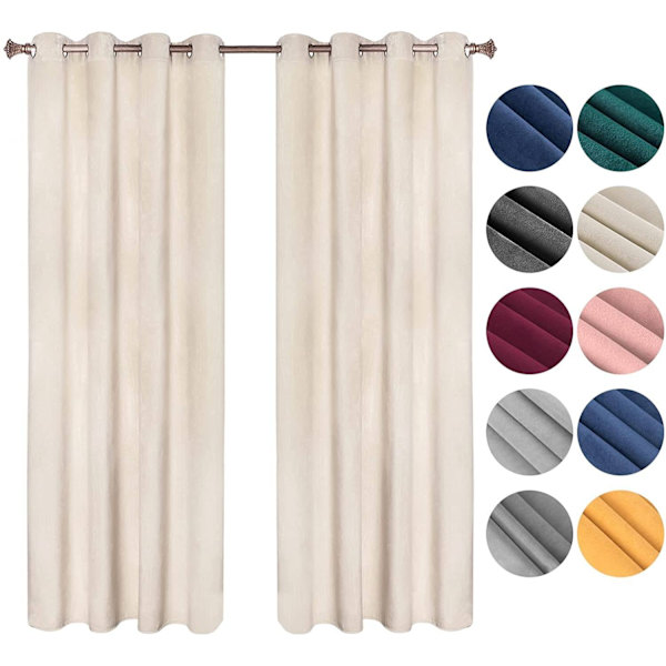 Rootz Mørklægningsgardiner - Mørklægningsgardiner - Privatliv og lysblokering - Energieffektiv - Lydreducerende - Let at rengøre - 140 cm x 225 cm/245