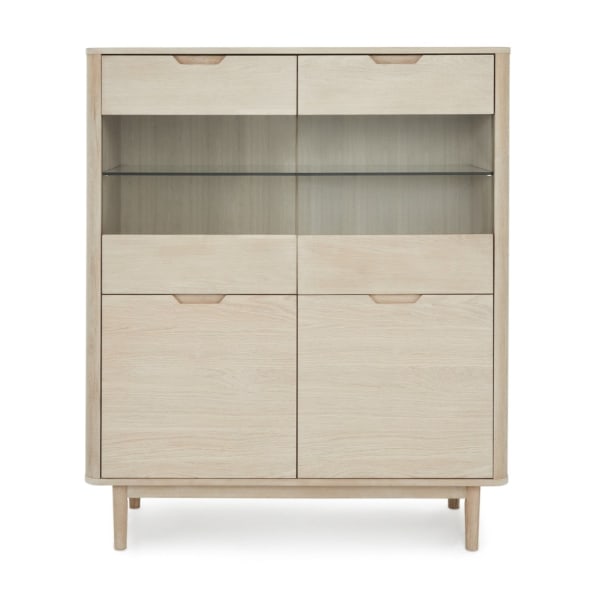 Rootz Highboard - Förvaringsskåp - Sideboard - Elegant design - Hållbar konstruktion - Gott om förvaring - 45cm x 123cm x 112cm