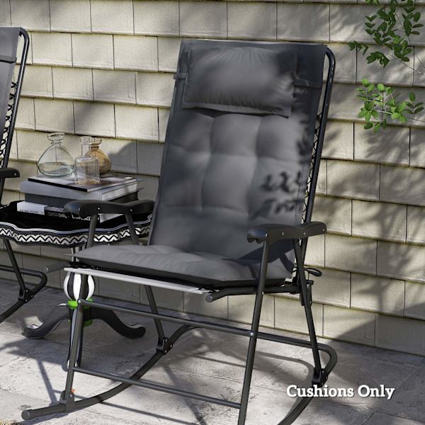 Rootz 2 stykker Sun Lounger Set - Garden Lounger Puder - polstrede puder - Vandafvisende, fade -resistent - 50x116x5 cm - Grå
