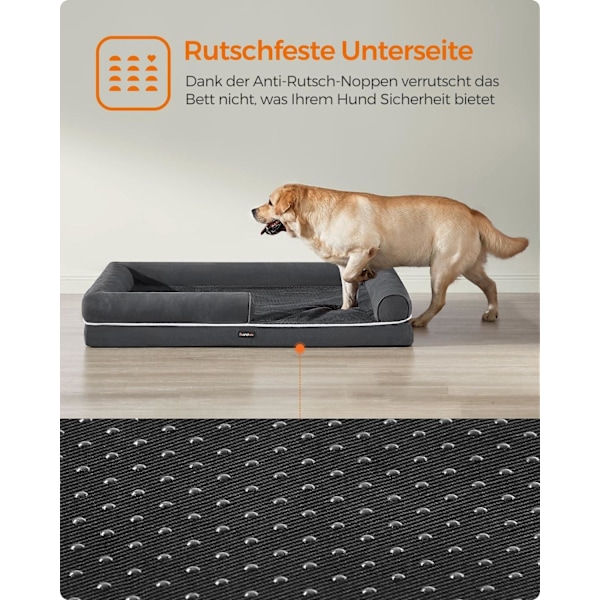 Rootz Pehmo Pet Bed - Koiran lepotuoli - Mukava sohva - Vedenpitävä - 135cm x 107cm x 25cm
