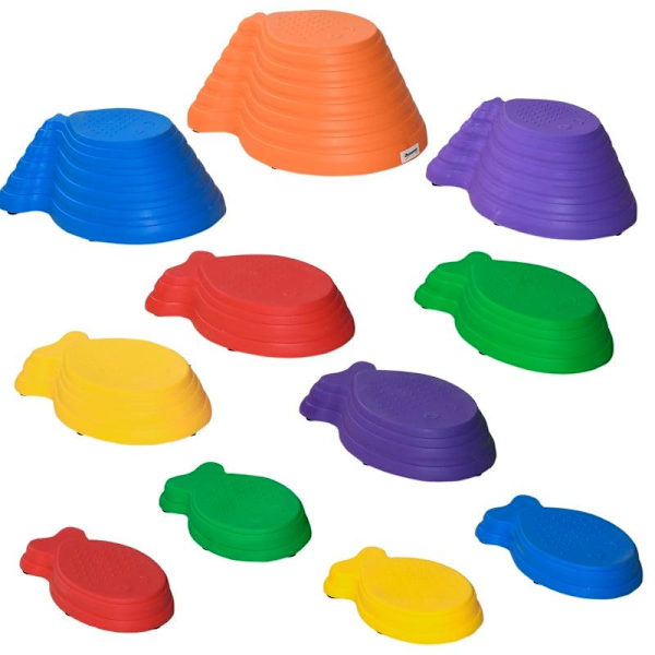 Rootz Balance Stones - Stepping Stones - 11 delar - Stapelbar - Halkfri - Robust - För in- och utsida - Lastbar upp till 100 kg - Flerfärgad - 42L x 3