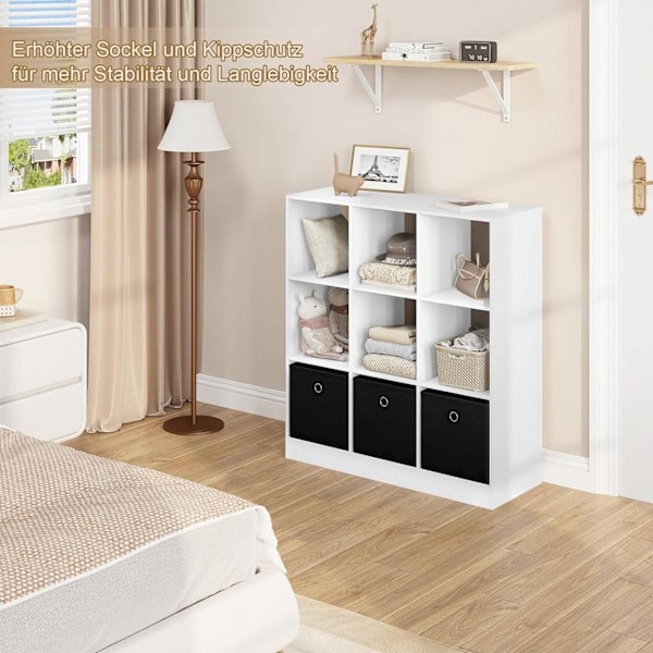 Rootz Modern Cube -hylly - Kirjahylly - Säilytysjärjestelmä - Runsaasti tilaa - Kestävä ja vakaa - Kosteudenkestävä - 80 cm x 86,5 cm x 30 cm