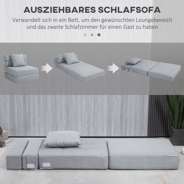 Rootz avkopplingsstol med sängfunktion - Bäddsoffa - Konvertibel stol - Ultimat komfort - Mångsidig design - Enkelt underhåll - 70L x 70W x 61H cm (So