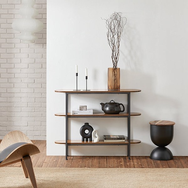 Rootz konsolbord - entrebord - skænk - sidebord - robust og rummeligt - justerbare fødder - væg sikker vippelås - PB(E1) & metal - 110 cm x 86 cm x 25