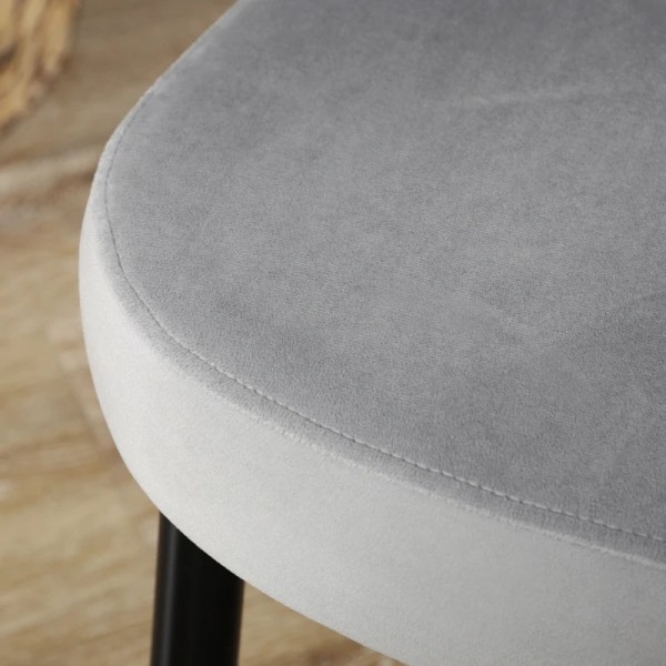 Rootz Sæt med 4 Spisestuestole - Accentstole - Køkkener og spisestuer - Stolesæt - Velvet Look - Lysegrå + Sort - 46L x 65W x 87H cm