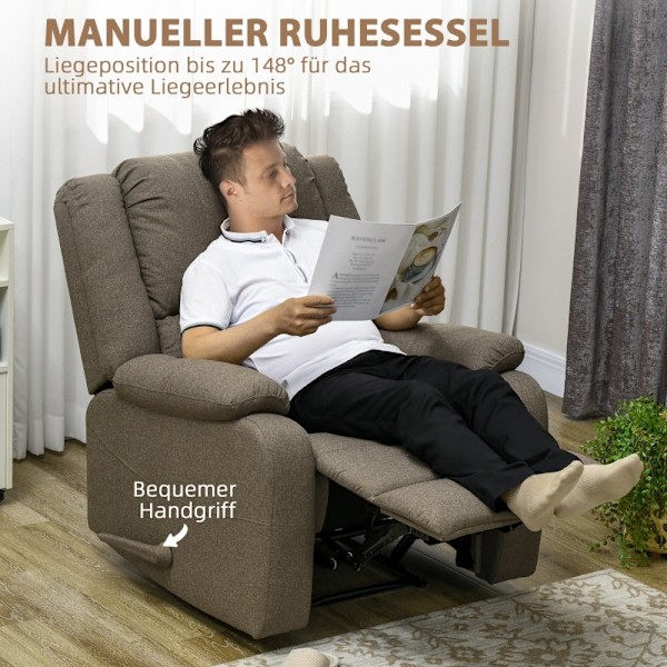 Rootz Liggstol - Fåtölj - Fåtölj - Justerbart ryggstöd - Tjock stoppning - 87cm x 96cm x 98cm