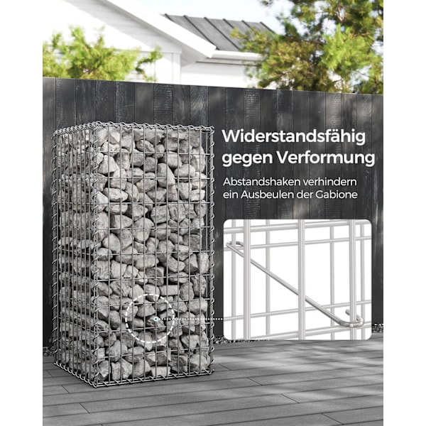 Rootz Gabion - Stenkorg - Bergbur - Galvaniserat stål - Mycket korrosionsbeständig - 100cm x 50cm x 50cm